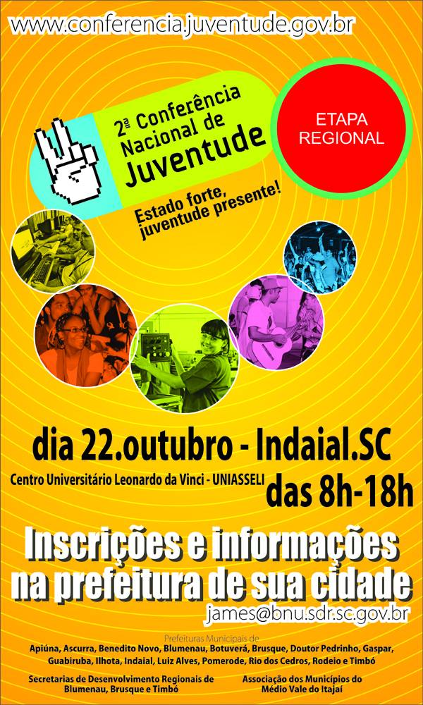 Flyer da conferência regional de juventude